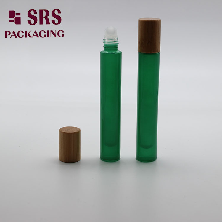 GB1-10ml SRS Empty Thick Wall 10ml Glass Roller Bottle with Bamboo Cap