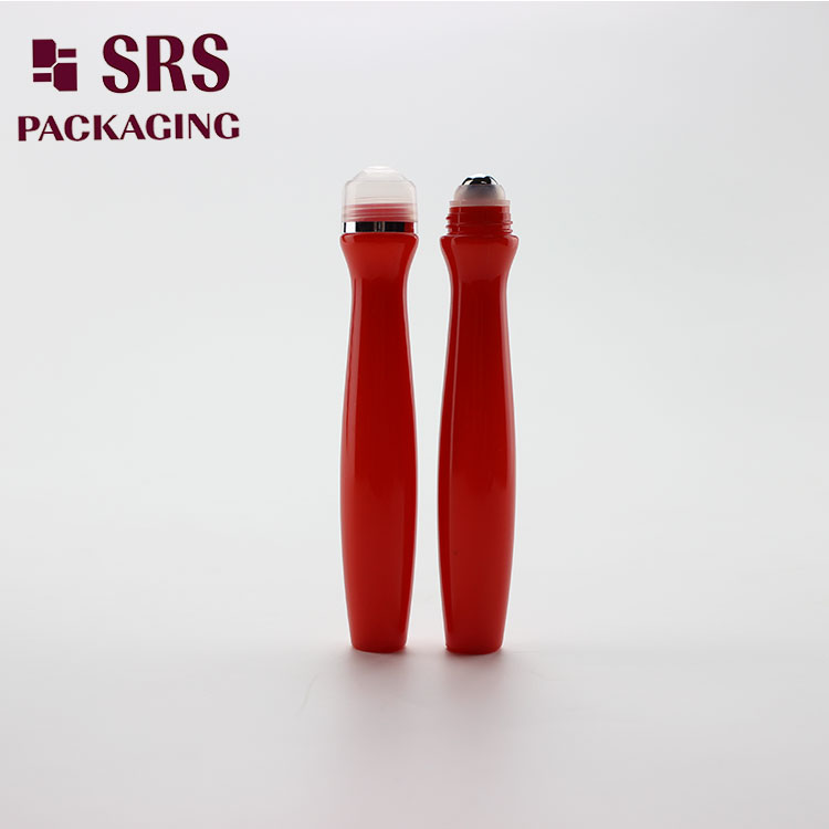 SRS8447 SRS PETG Cosmetic 15ml Red Color Roll on Bottle