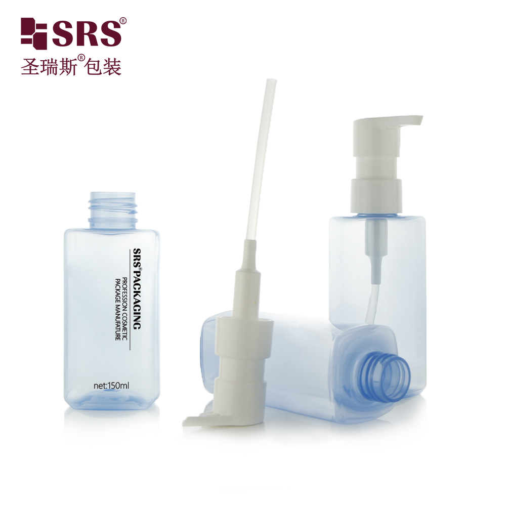 SRS Packaging Wholesale 150ml Custom Color Square Shape PET Bottle For Lotion Gel