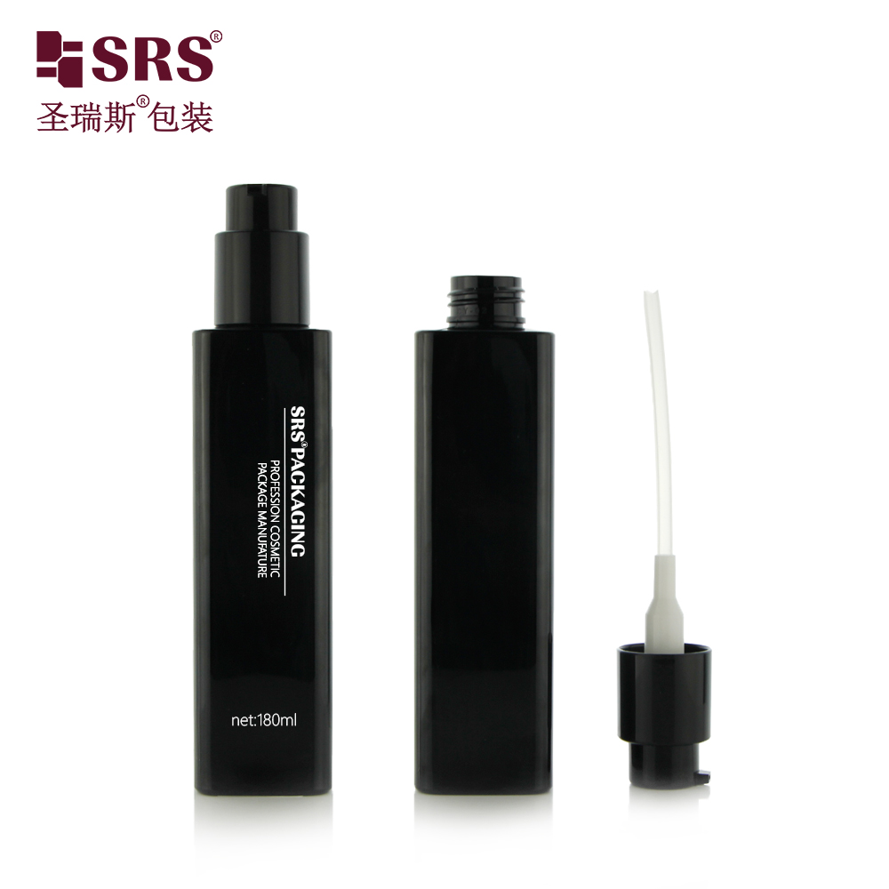 SRS Packaging Wholesale 180ml Custom Color Square Shape Toner Lotion PET Bottle