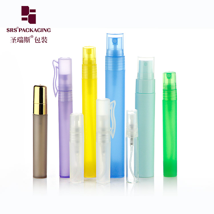 SRS colorful PP PCR PLA material pen shape refillable cheap 10ml plastic spray bottle 