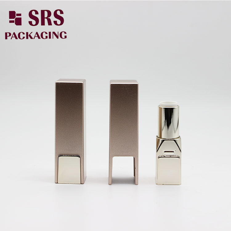 SRS cosmetics eco-friendly packaging case makeup gold empty plastic 5ml lip balm tube