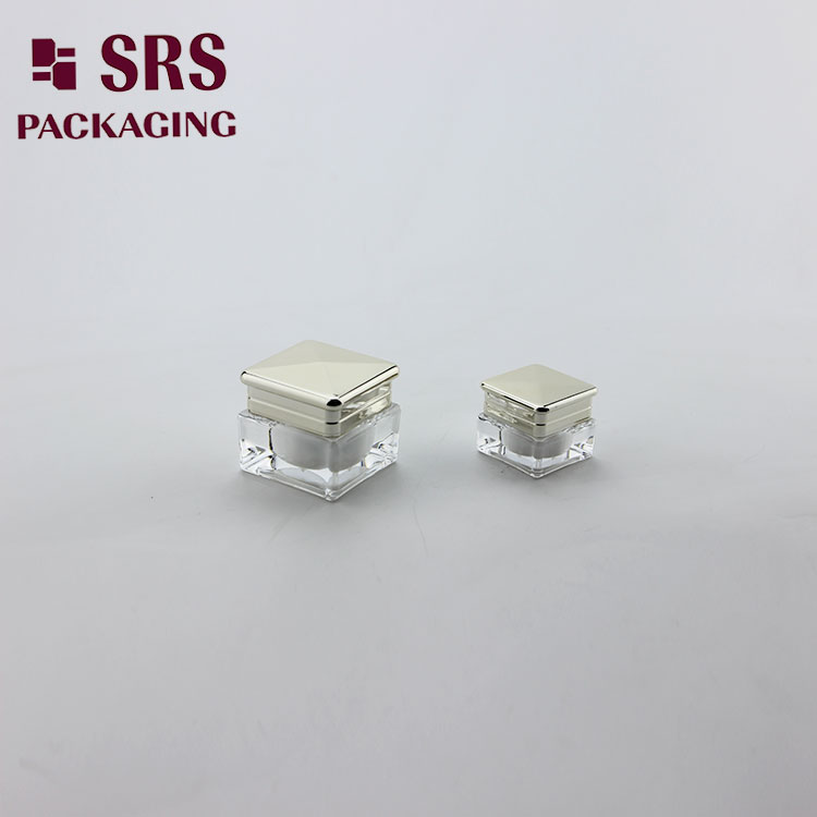 J114 SRS gold Square 5g Acrylic empty Jars 10g for nail polish