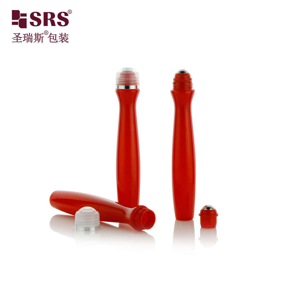 SRS8447 SRS PETG Cosmetic 15ml Red Color Roll on Bottle