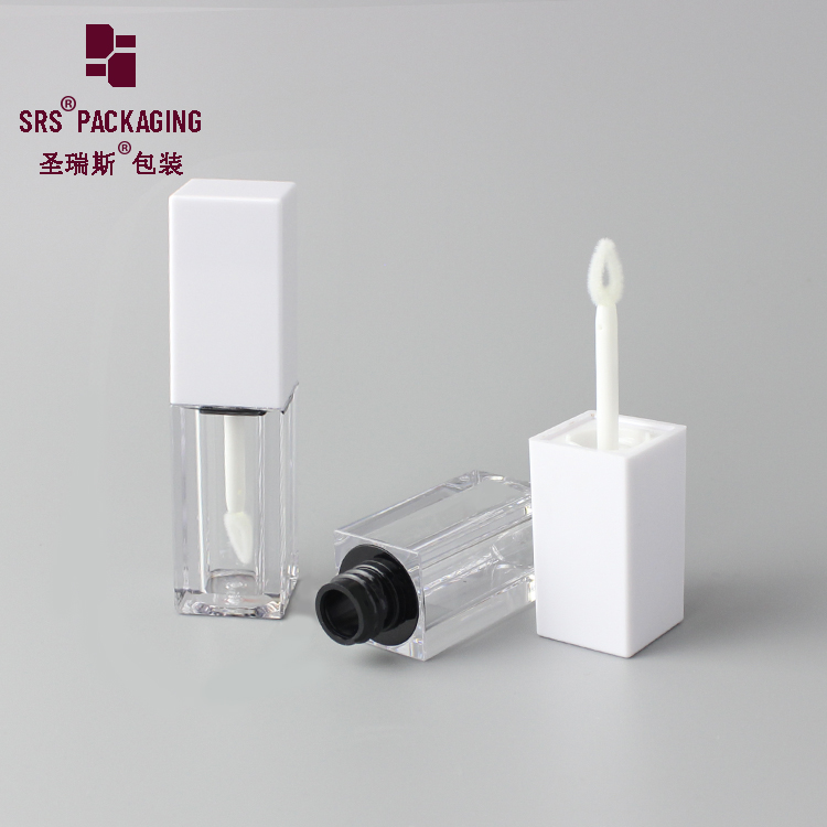 Square High Quality Cosmetics Empty 7ml Customized plastic lip gloss tube With Applicator 