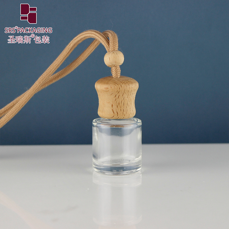 Square Shape Glass Car Perfume Bottles Pendant 8ml Perfume Empty glass car diffuser bottles