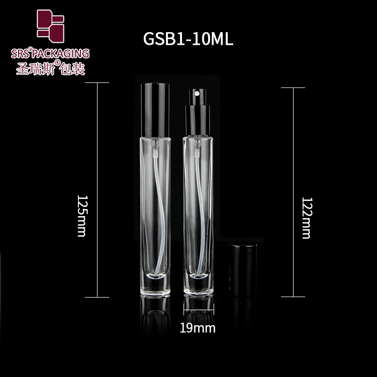 Thick wall glass pump packaging 10ml spray bottle mini perfume square shape vial