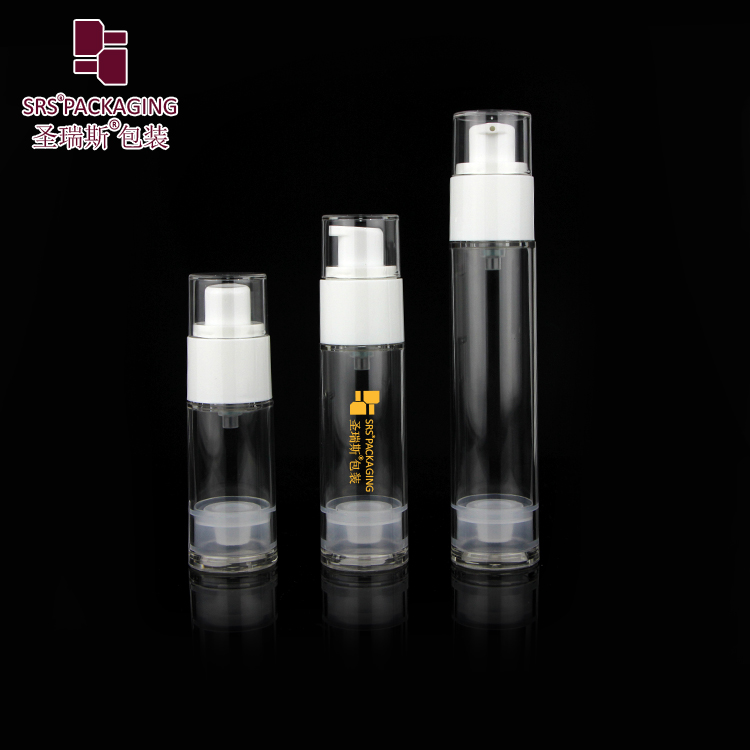 Wholesale Empty 15ml 30ml 50ml Pump Lotion Bottle Plastic airless pump bottle 30ml silver