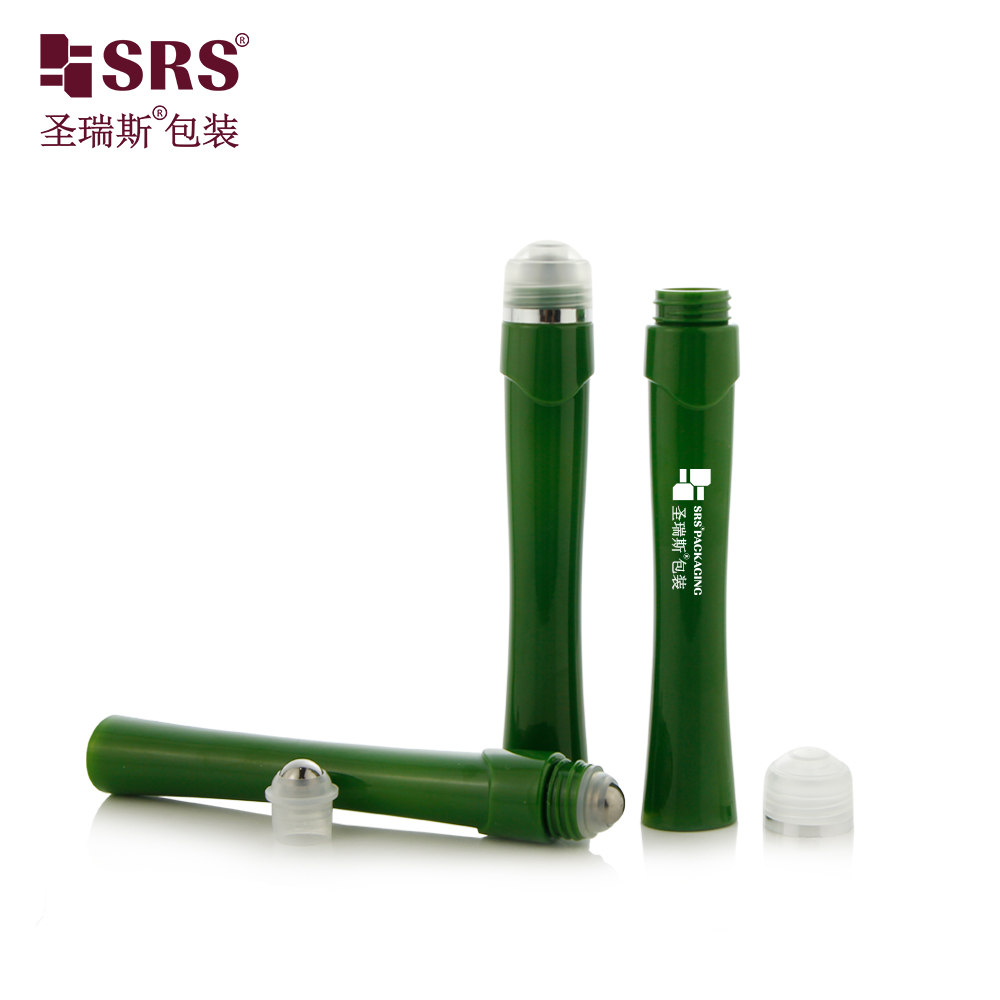 Wholesale Empty PETG Glossy Frosted 15ml Plastic Ball Gemstone Steel Ball Roll On Bottle