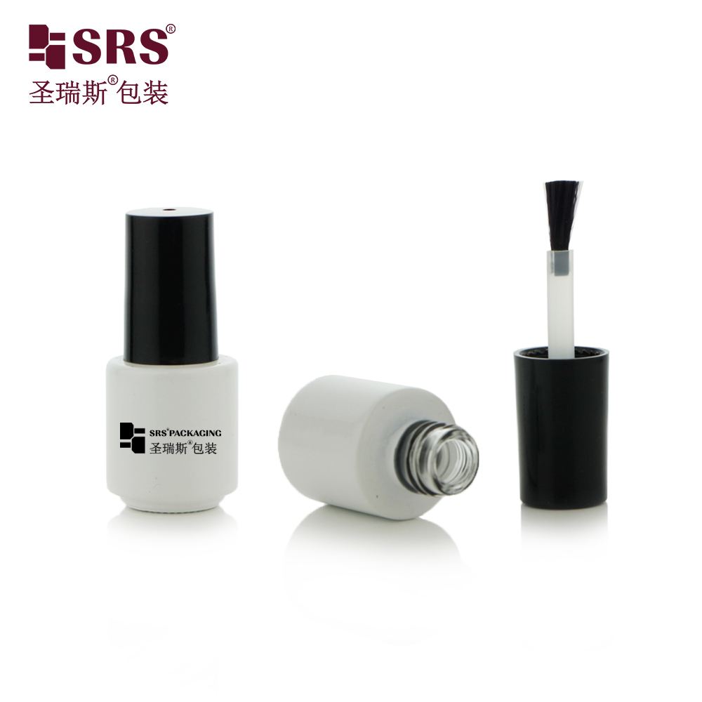 Wholesale Empty White 4.5ml Round Shape Glass Bottle Nail Polish Bottle 