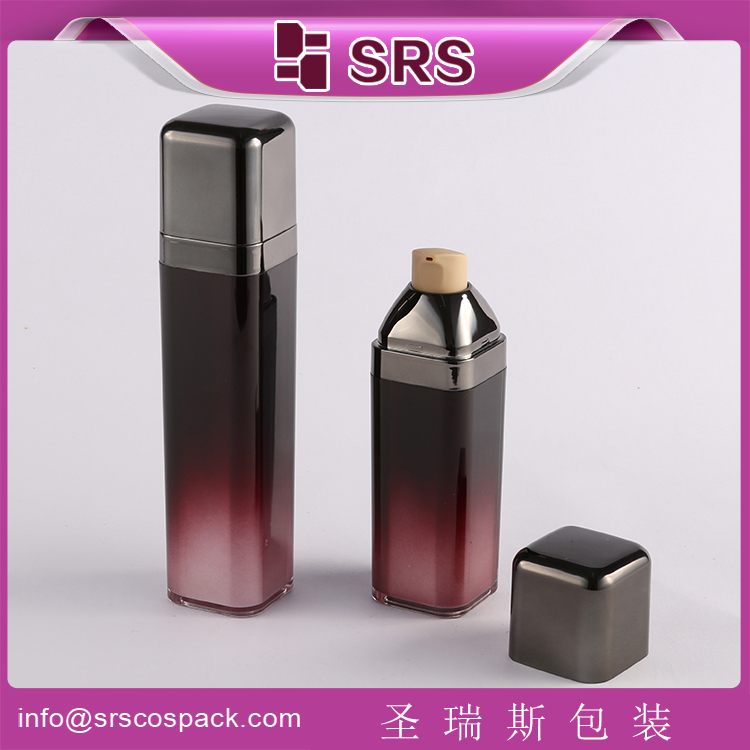 A056 acrylic Square Cosmetic 15ml 30ml 50ml Airless Pump Bottle