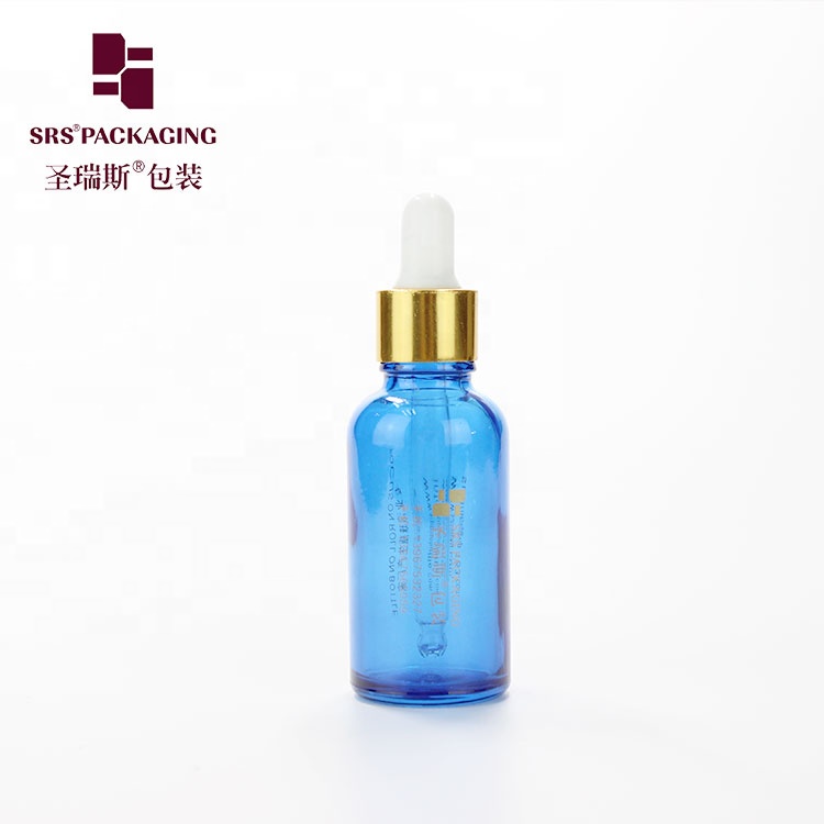 custom color 30ml glass dropper bottle with screen printing