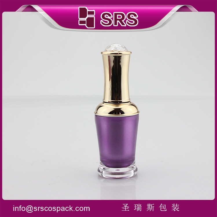 NP008 empty purple 8ml nail polish bottle with gold cap