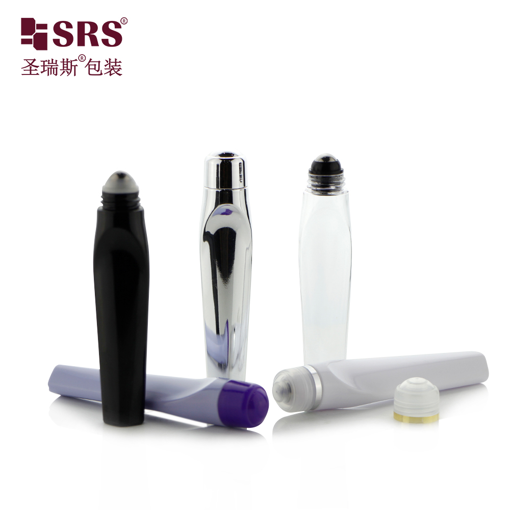 12ml eye serum roller ball roll on bottle with steel ball custom plastic cosmetic packaging