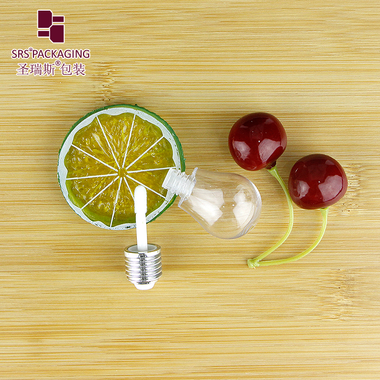 lamp bulb shape transparent cosmetic wholesale high quality lipgloss tube