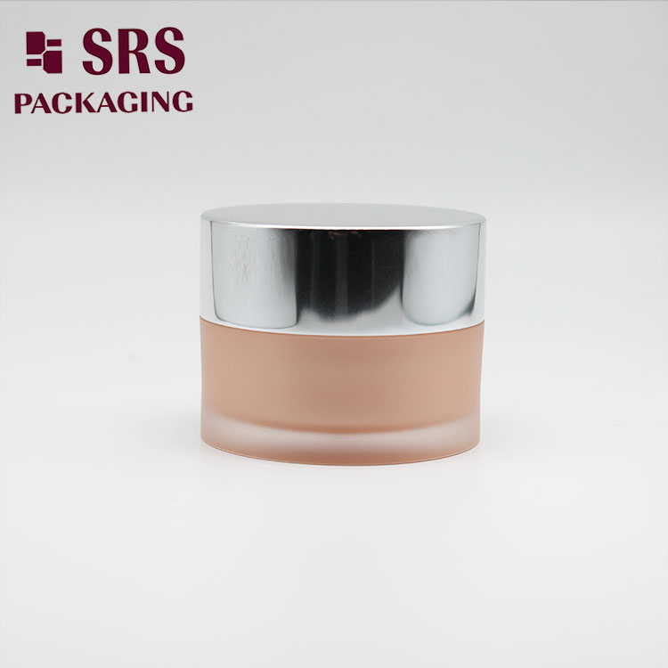 J022 orange Round 50g Skincare Face Cream Jar with Aluminum Cap