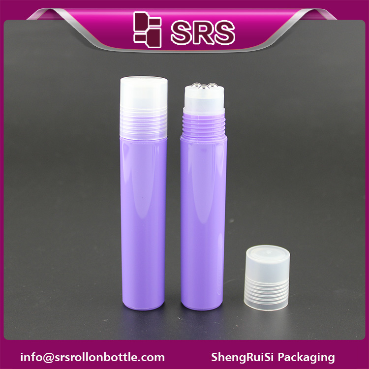 plastic 20ml three roller ball sample bottle for body oil
