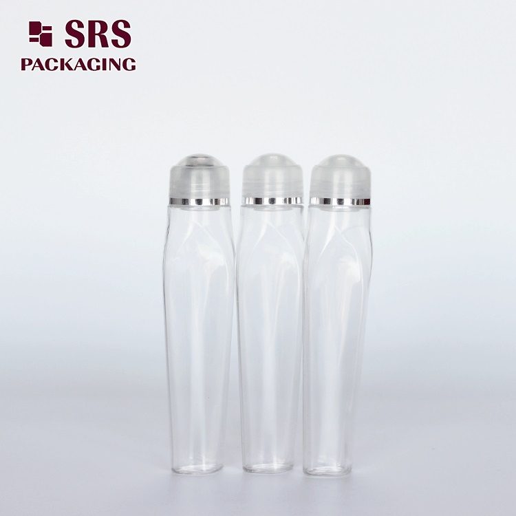 SRS8444 transparent plastic 12ml roll on cosmetic container with cap