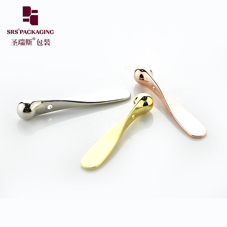 wholesale customization color zinc alloy cream gold cosmetic spoon